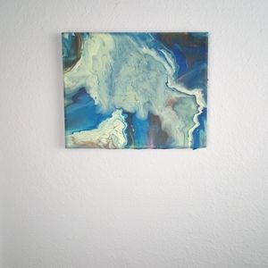 Acrylic Pour "Blue Thunderstorm" 8 x 10 Canvas